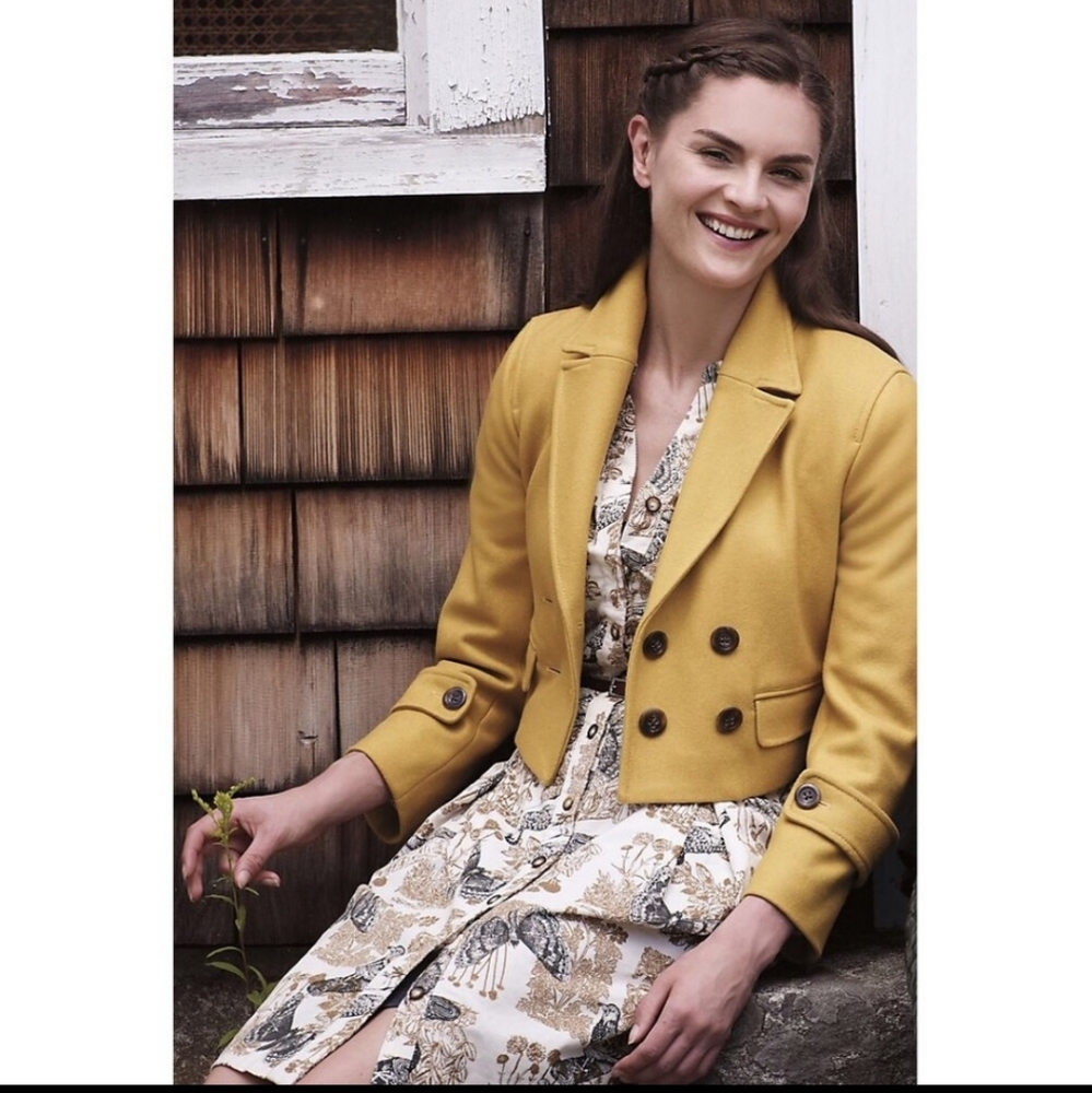 Golden yellow cropped jacket